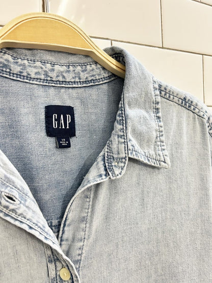 gap denim button - up shirt dress - good market thrift store