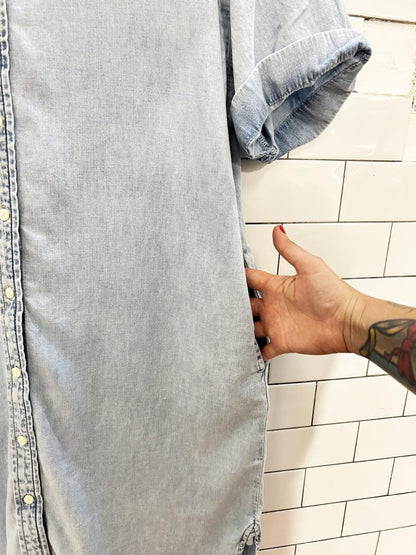 gap denim button - up shirt dress - good market thrift store