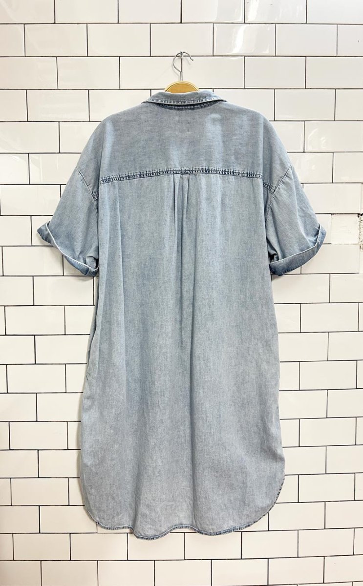 gap denim button - up shirt dress - good market thrift store