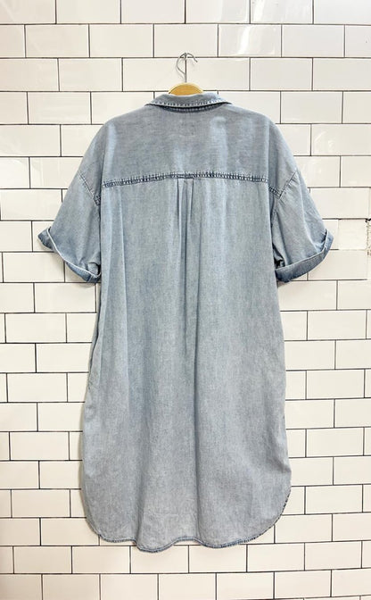 gap denim button - up shirt dress - good market thrift store