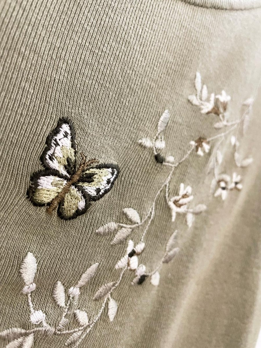 vintage 00s diana karina embroidered butterfly tank - good market thrift store