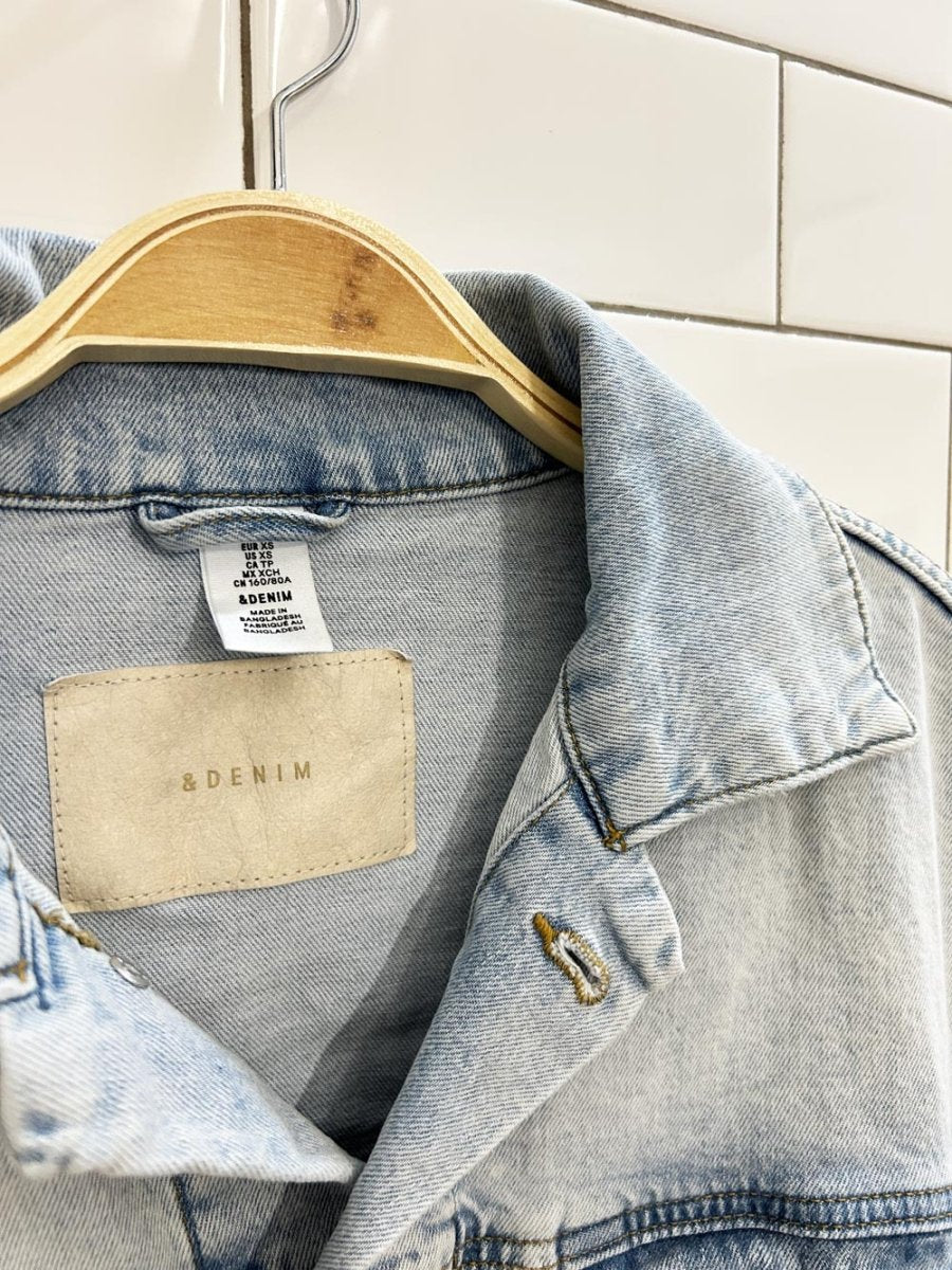 h&m oversized boxy denim trucker jacket - good market thrift store