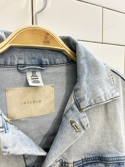 h&m oversized boxy denim trucker jacket - good market thrift store