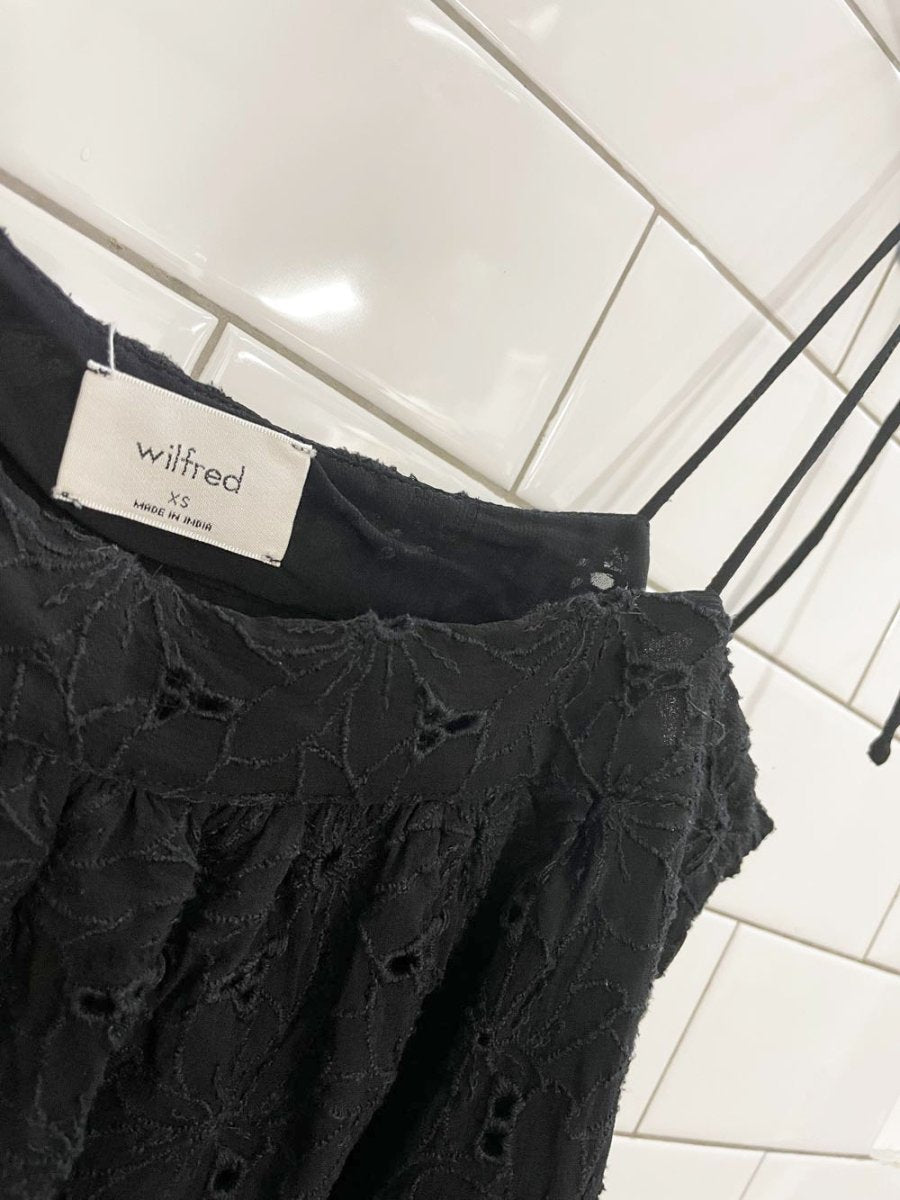 wilfred embroidered floral chiffon tie shoulder tank | aritzia - good market thrift store