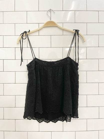 wilfred embroidered floral chiffon tie shoulder tank | aritzia - good market thrift store