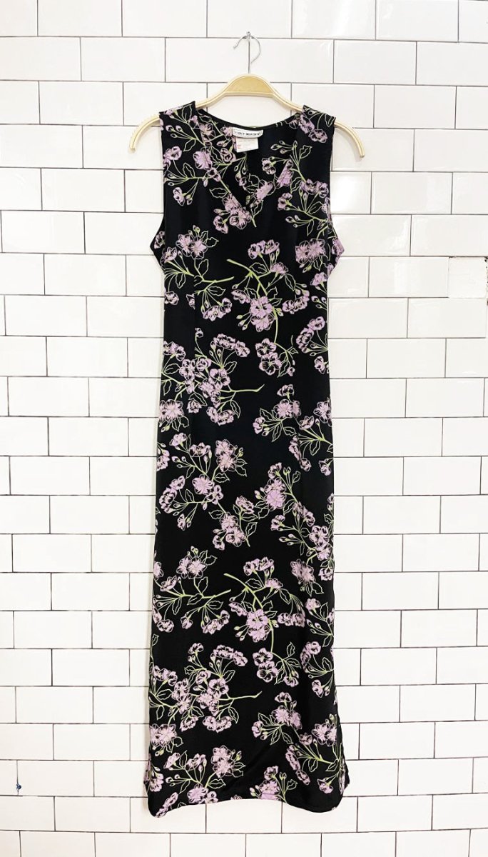 vintage 90s secret ingredient floral tie back maxi dress - good market thrift store