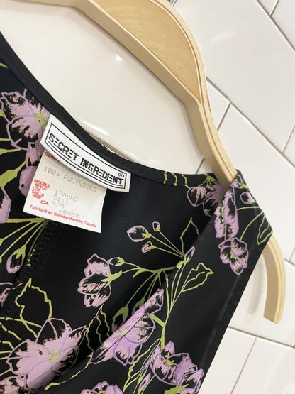 vintage 90s secret ingredient floral tie back maxi dress - good market thrift store