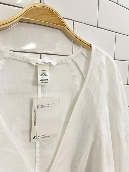 nwt h&m linen - blend balloon sleeve top - good market thrift store