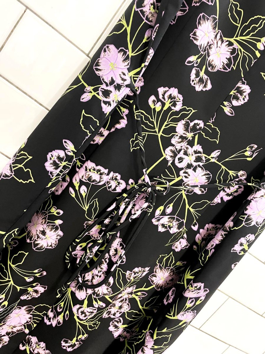 vintage 90s secret ingredient floral tie back maxi dress - good market thrift store