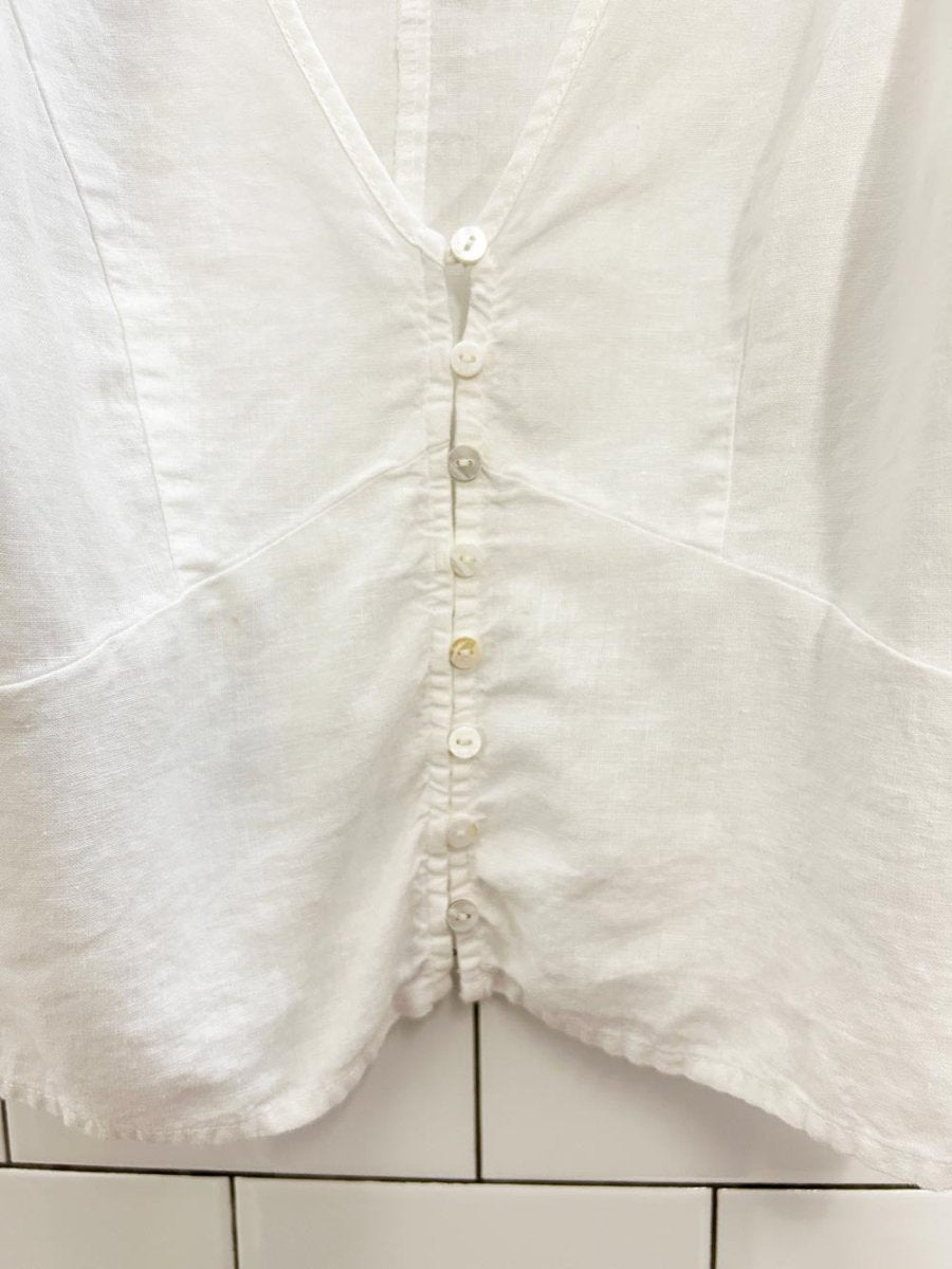 nwt h&m linen - blend balloon sleeve top - good market thrift store