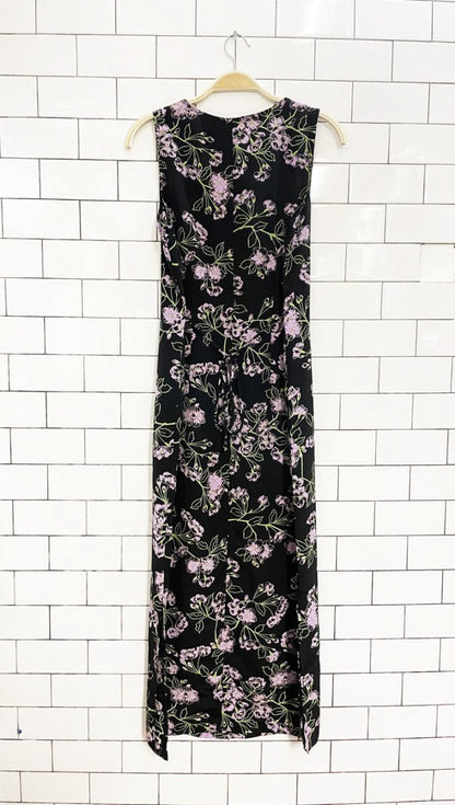 vintage 90s secret ingredient floral tie back maxi dress - good market thrift store