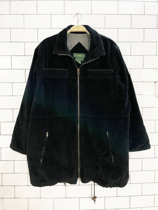 vintage hunters run chunky cord drawstring chore jacket | lined - good market thrift store