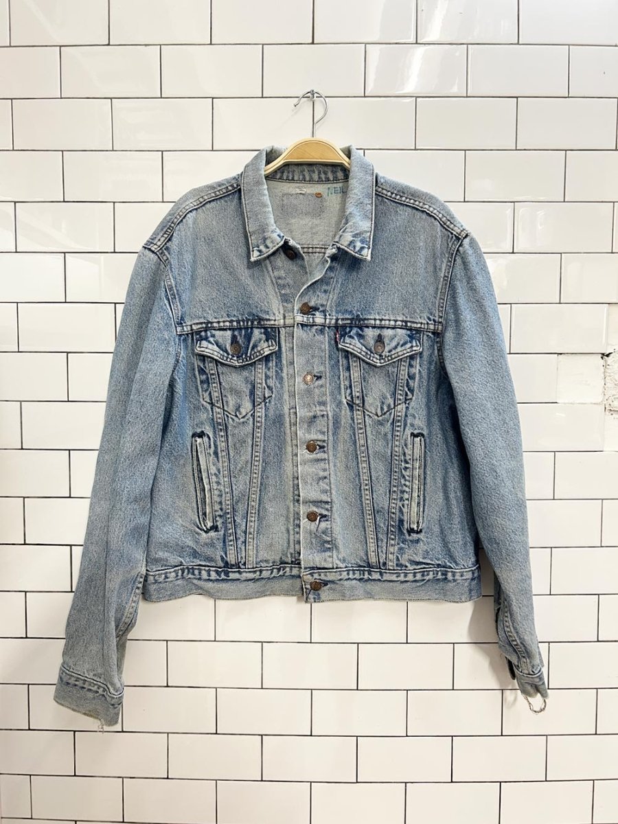 vintage 90s levi's red tab denim trucker jacket - good market thrift store