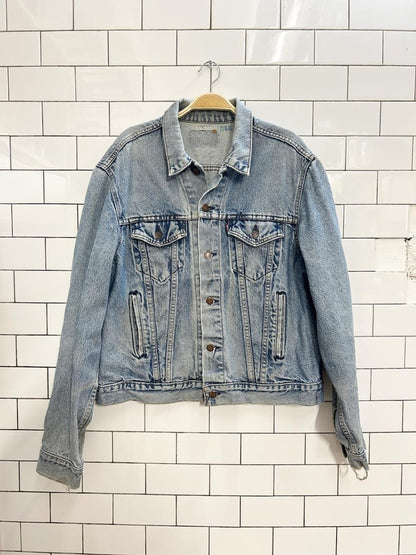 vintage 90s levi's red tab denim trucker jacket - good market thrift store
