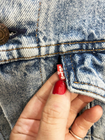 vintage 90s levi's red tab denim trucker jacket - good market thrift store