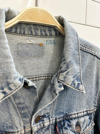 vintage 90s levi's red tab denim trucker jacket - good market thrift store