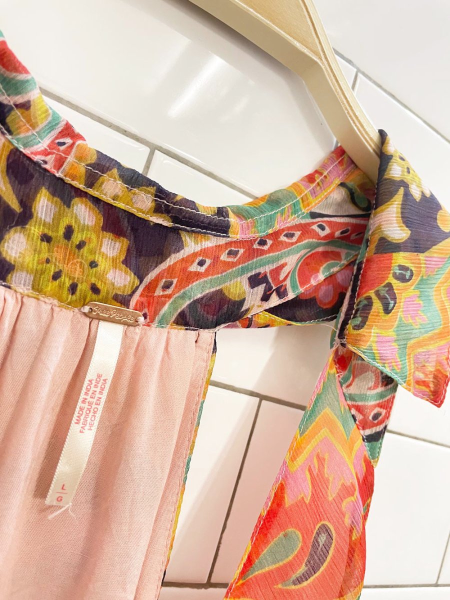 free people strawberry meadow chiffon boho flowy tank - good market thrift store