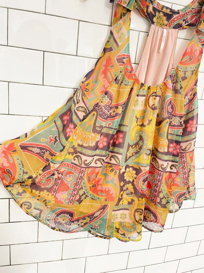 free people strawberry meadow chiffon boho flowy tank - good market thrift store