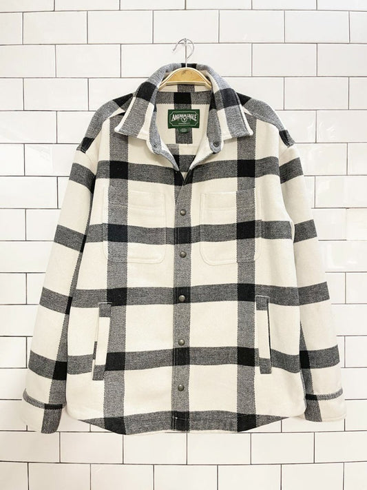 american eagle plaid snap button shirt jacket - good market thrift store