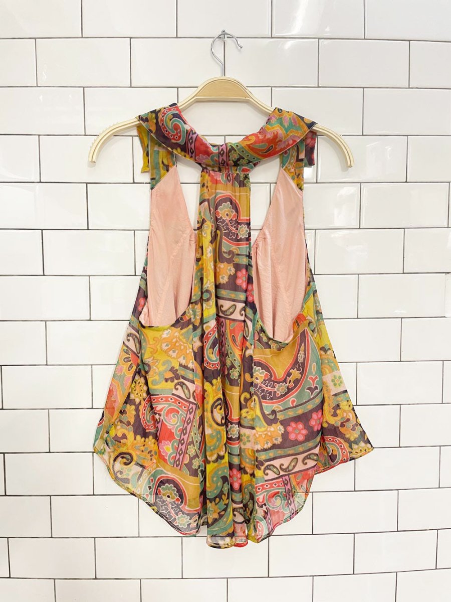 free people strawberry meadow chiffon boho flowy tank - good market thrift store