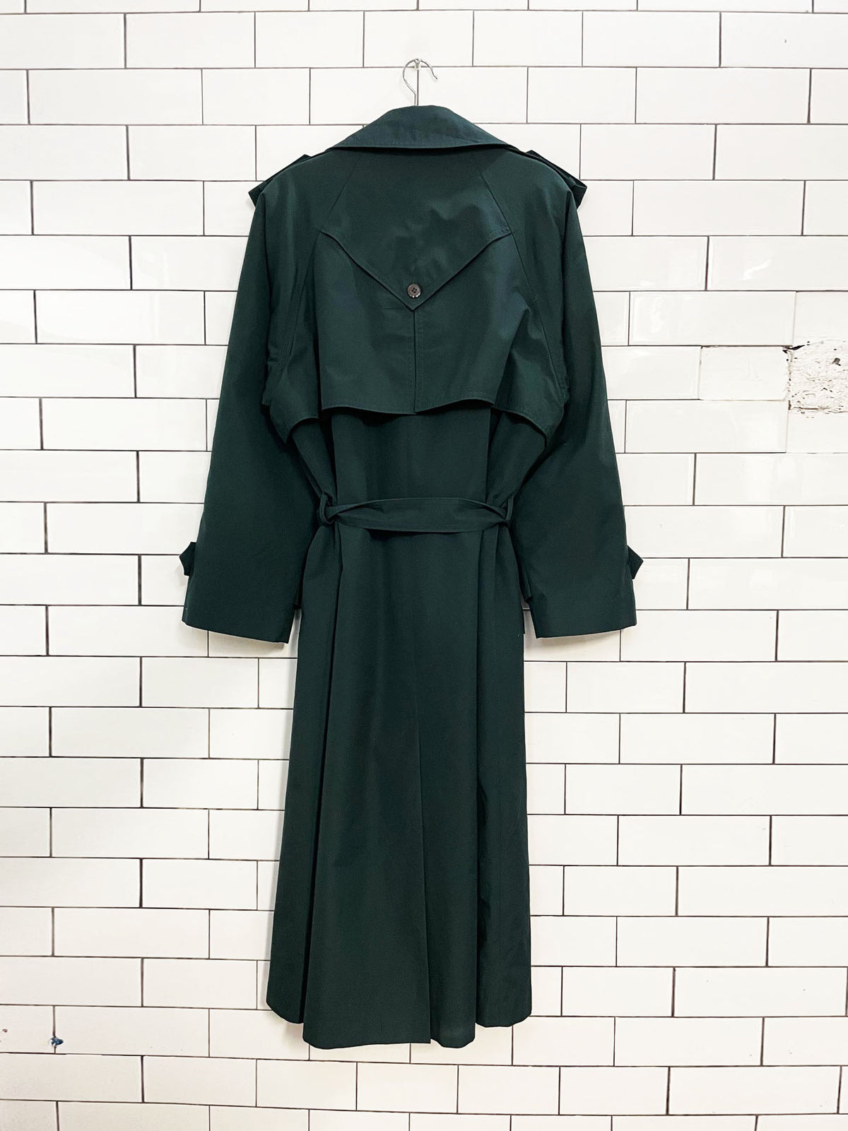 vintage sequence plaid-lined belted trench coat | removeable liner