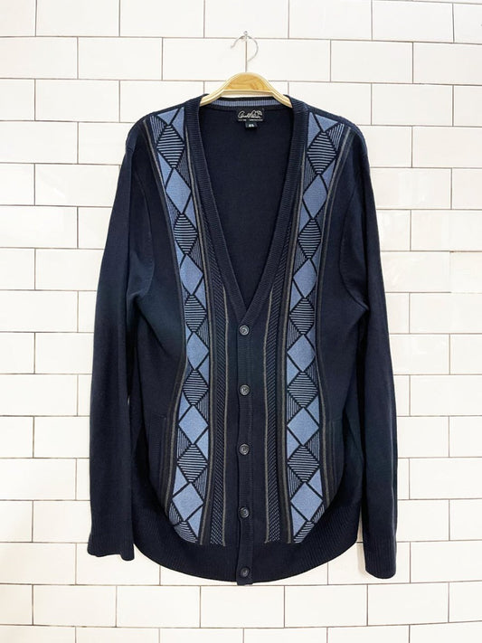 vintage arnold palmer argyle knit dad cardigan - good market thrift store