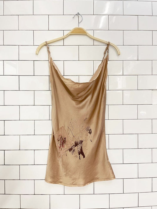 y2k david bitton buffalo 100% silk cowl neck tank - good market thrift store