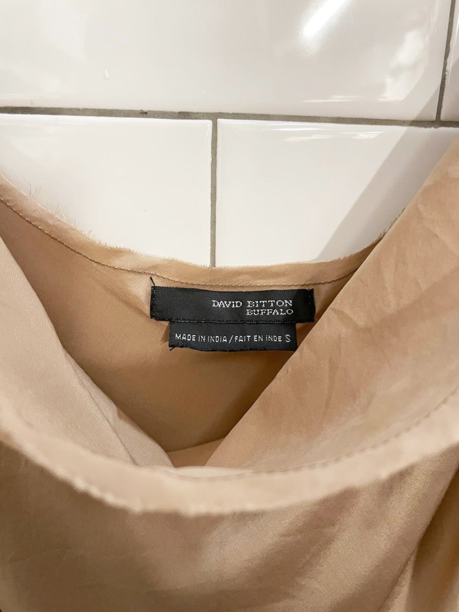 y2k david bitton buffalo 100% silk cowl neck tank - good market thrift store