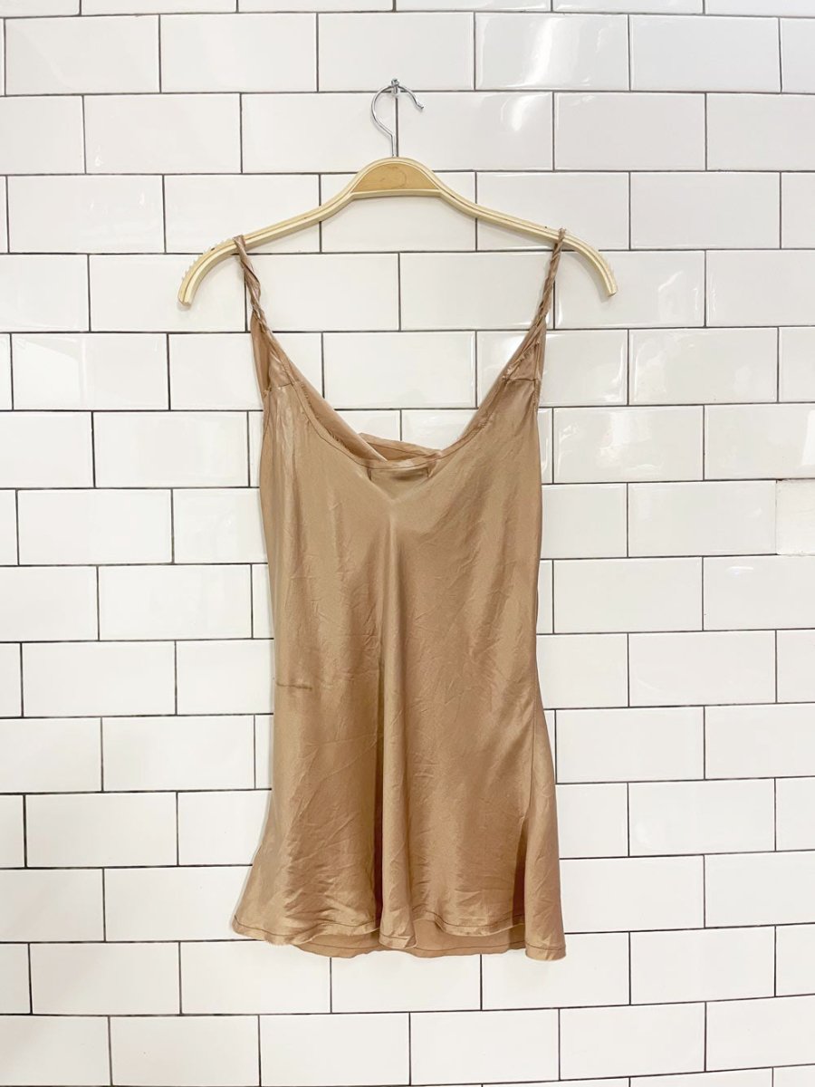 y2k david bitton buffalo 100% silk cowl neck tank - good market thrift store