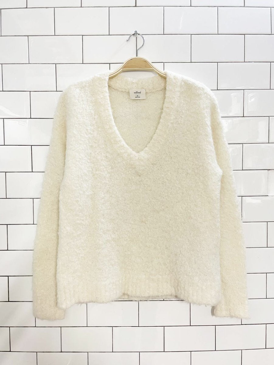 wilfred marseille alpaca - blend boucle knit sweater | aritzia - good market thrift store