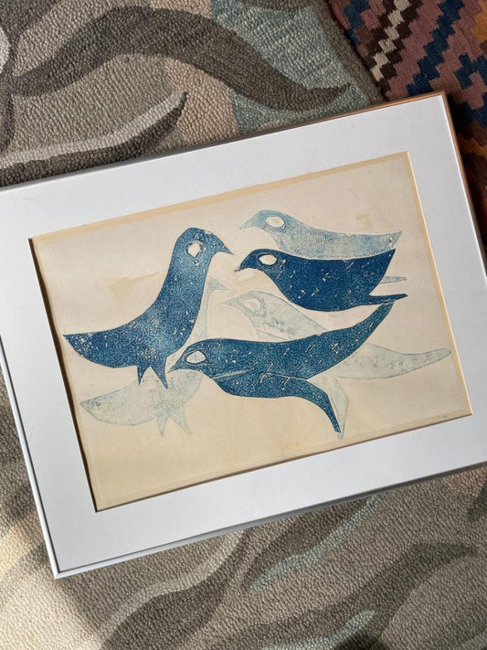 vintage j. mika aboriginal seals print framed art - good market thrift store