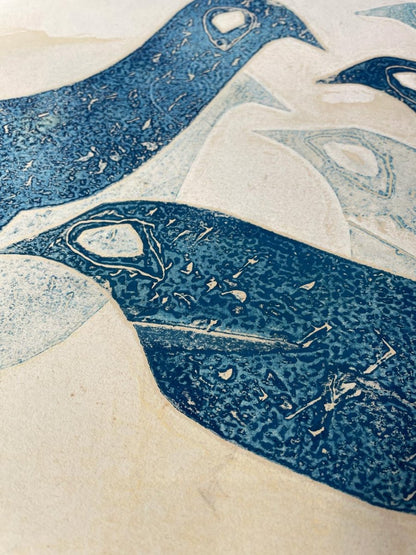 vintage j. mika aboriginal seals print framed art - good market thrift store