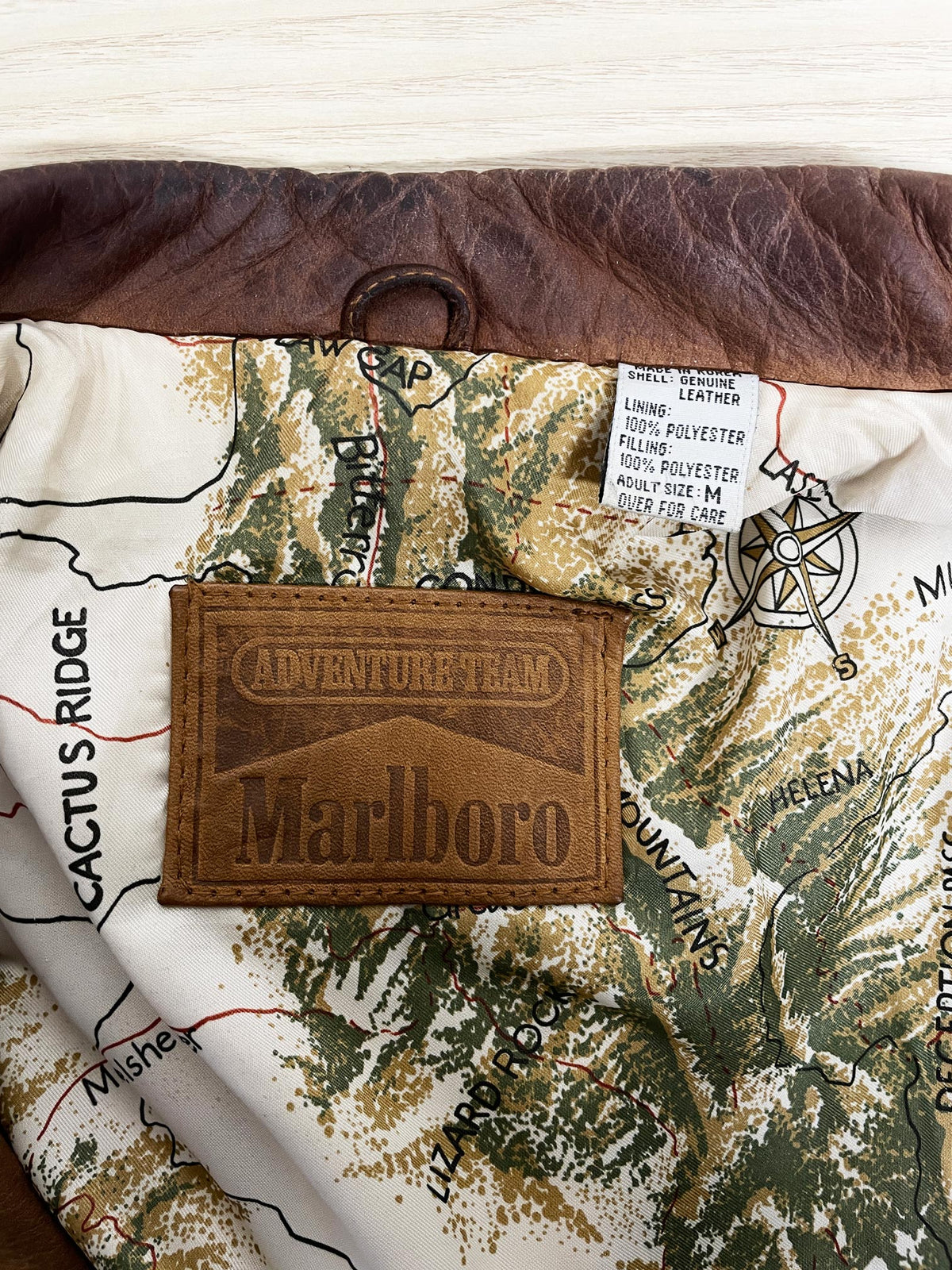 vintage 90s marlboro adventure team nubuck leather bomber jacket
