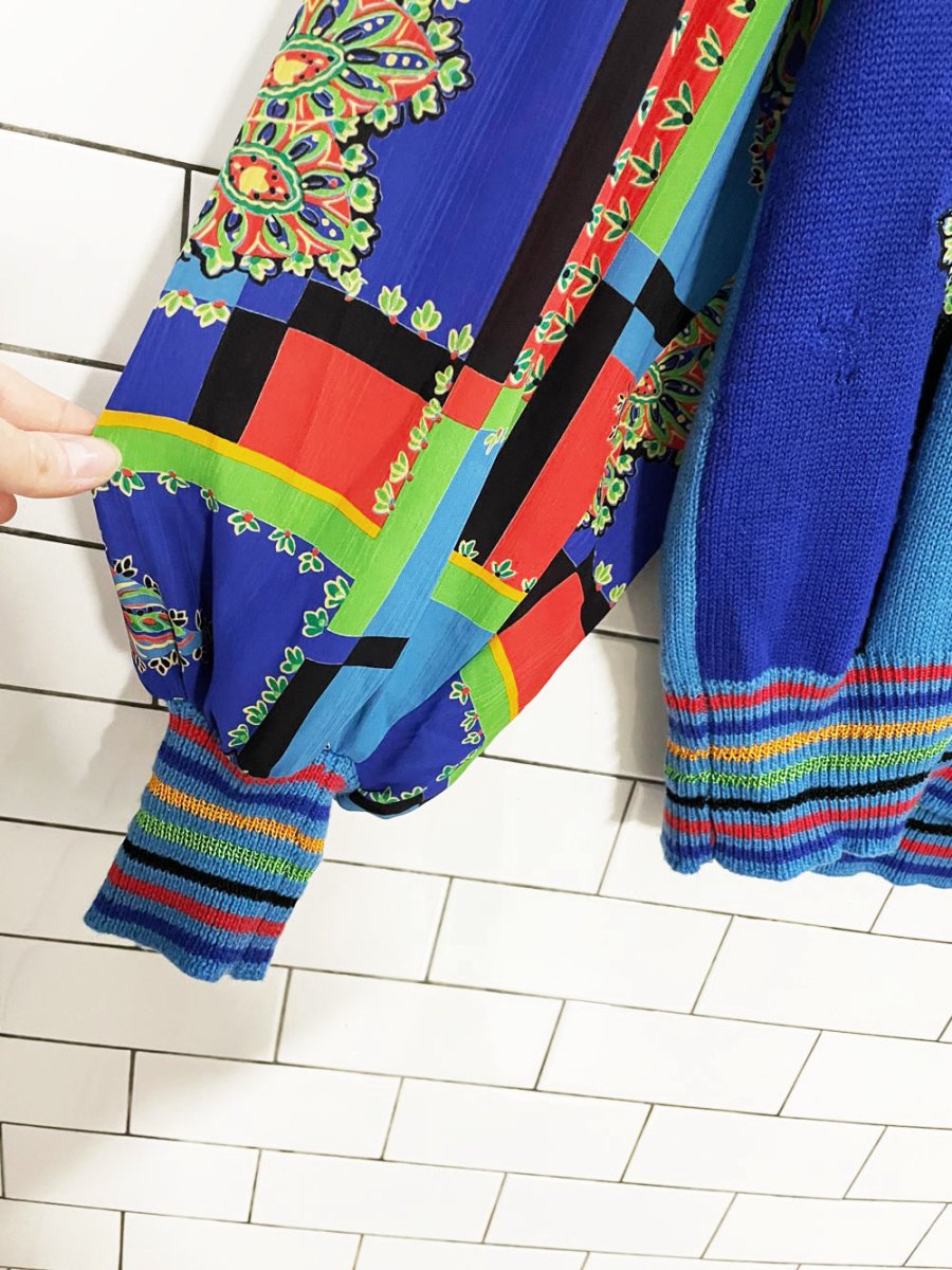 vintage wool balloon sleeve sweater with ruffle collar - good market thrift store