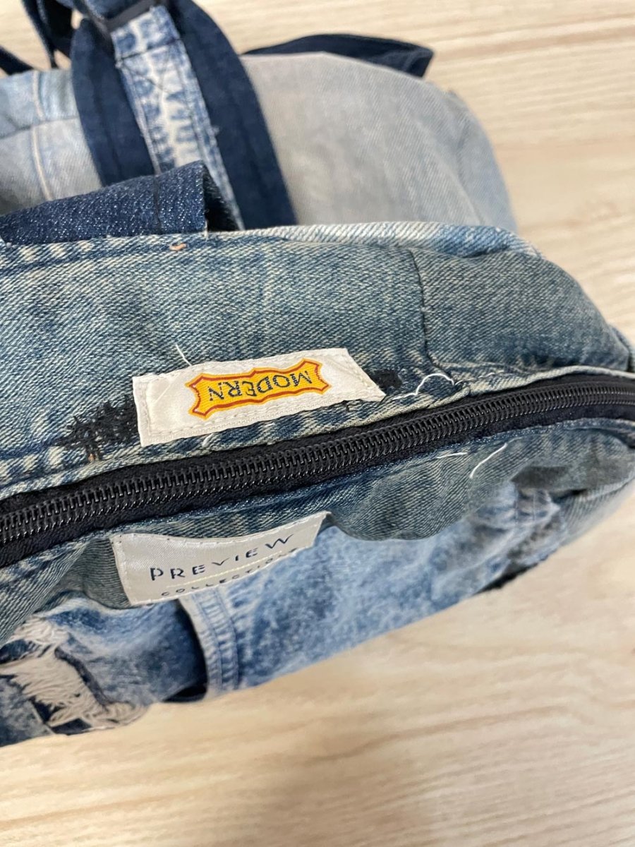 patchwork denim rework backpack - good market thrift store