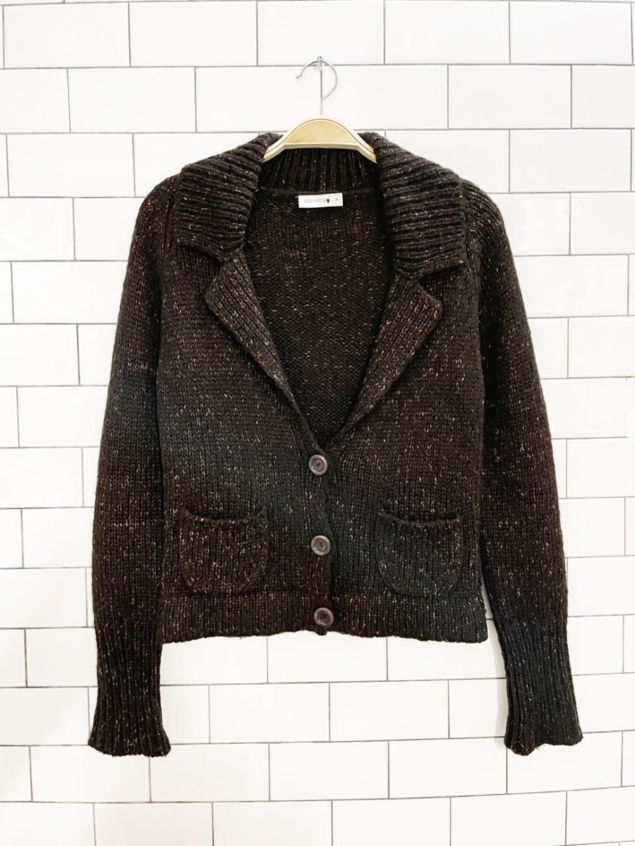 comma, wool - blend chunky knit cardigan - good market thrift store