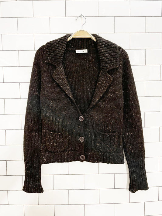 comma, wool - blend chunky knit cardigan - good market thrift store