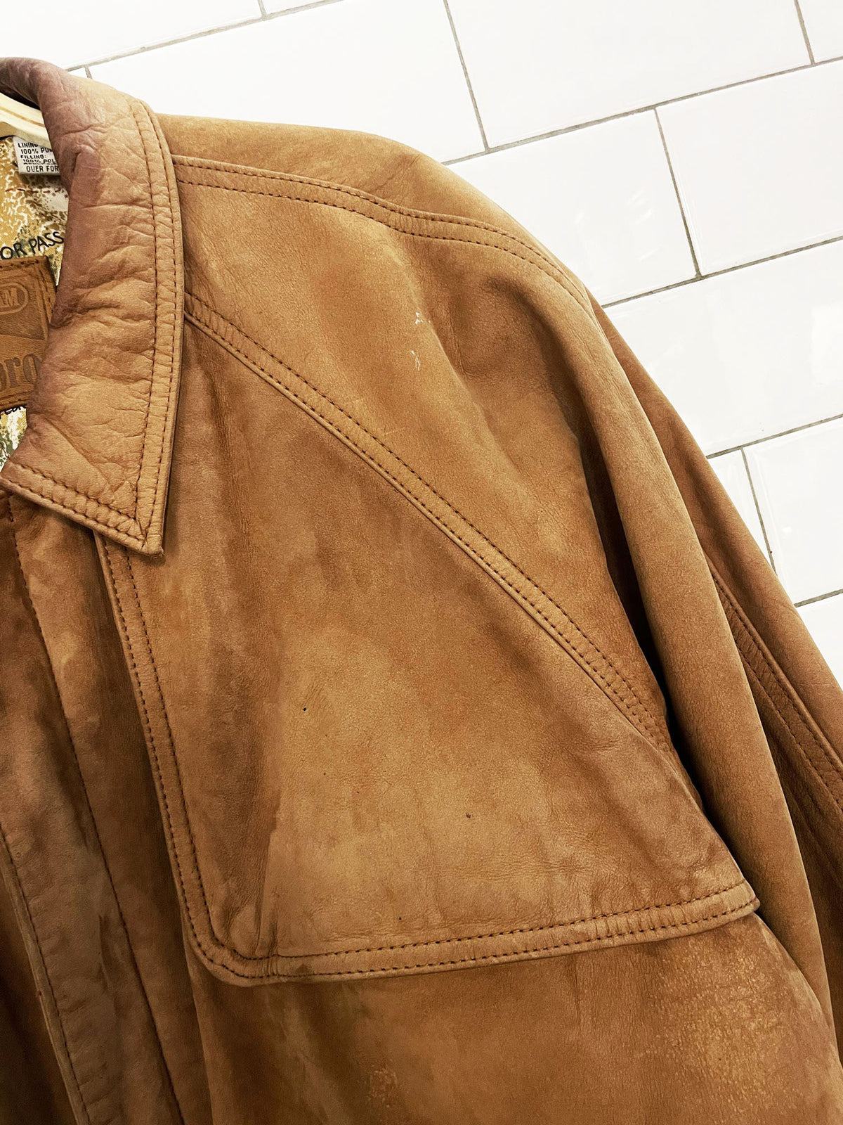 vintage 90s marlboro adventure team nubuck leather bomber jacket