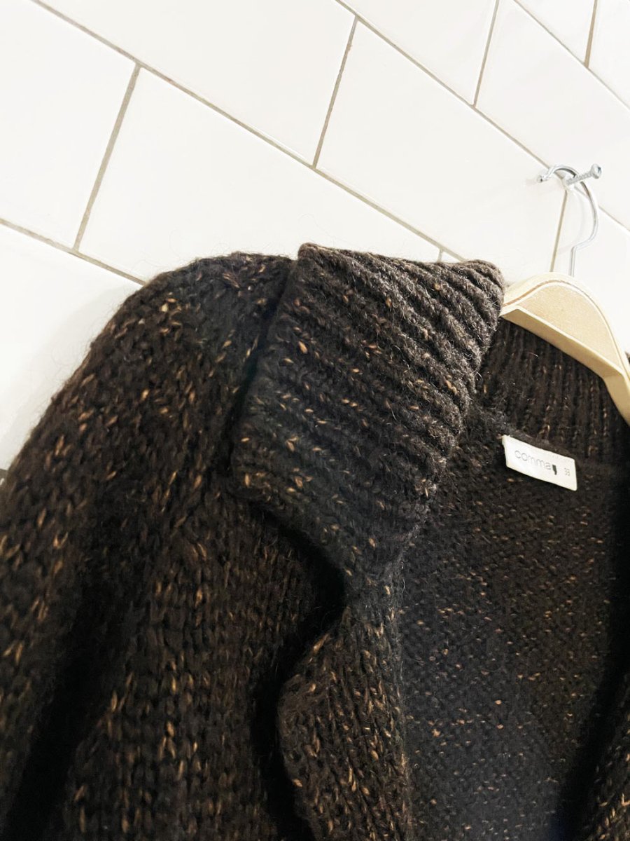 comma, wool - blend chunky knit cardigan - good market thrift store