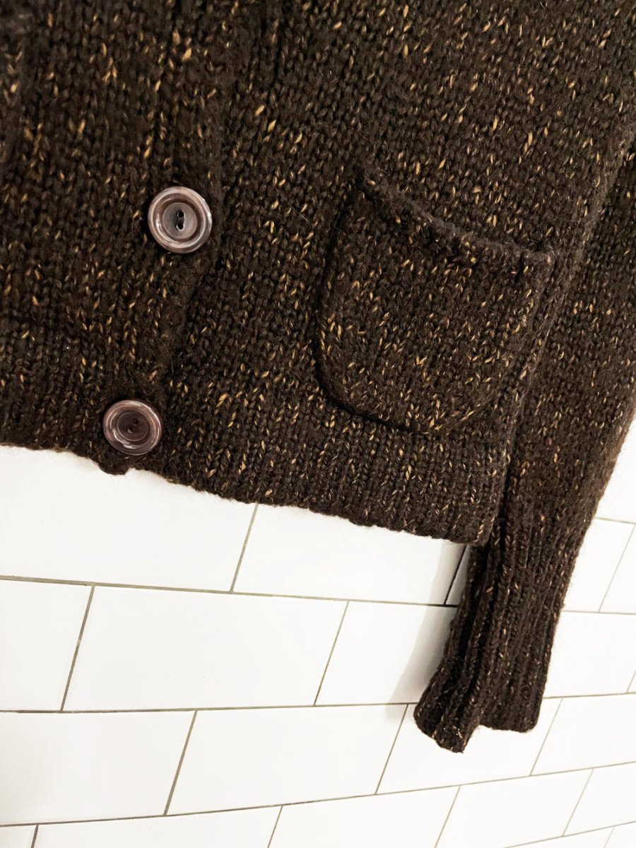 comma, wool - blend chunky knit cardigan - good market thrift store