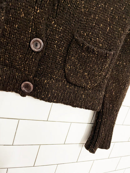 comma, wool - blend chunky knit cardigan - good market thrift store