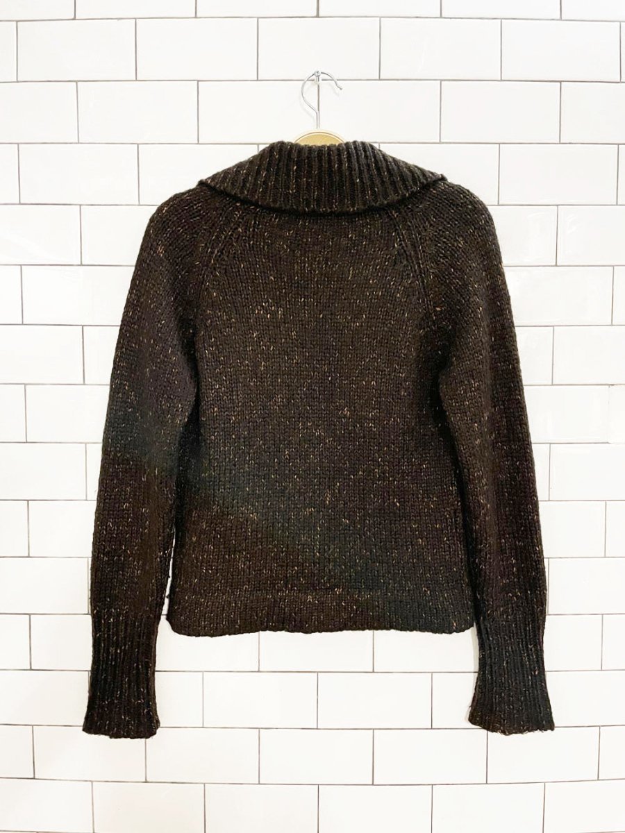 comma, wool - blend chunky knit cardigan - good market thrift store