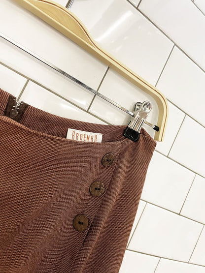 vintage 00s braemar button detail wrap midi skirt - good market thrift store