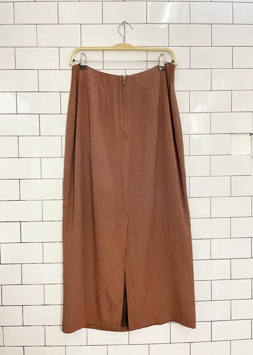 vintage 00s braemar button detail wrap midi skirt - good market thrift store