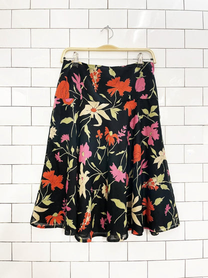 vintage 00s floral knee - length skirt - good market thrift store