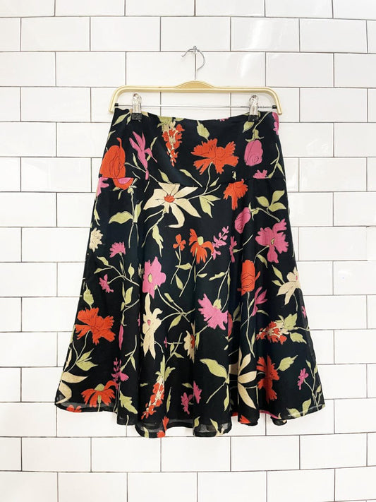 vintage 00s floral knee - length skirt - good market thrift store