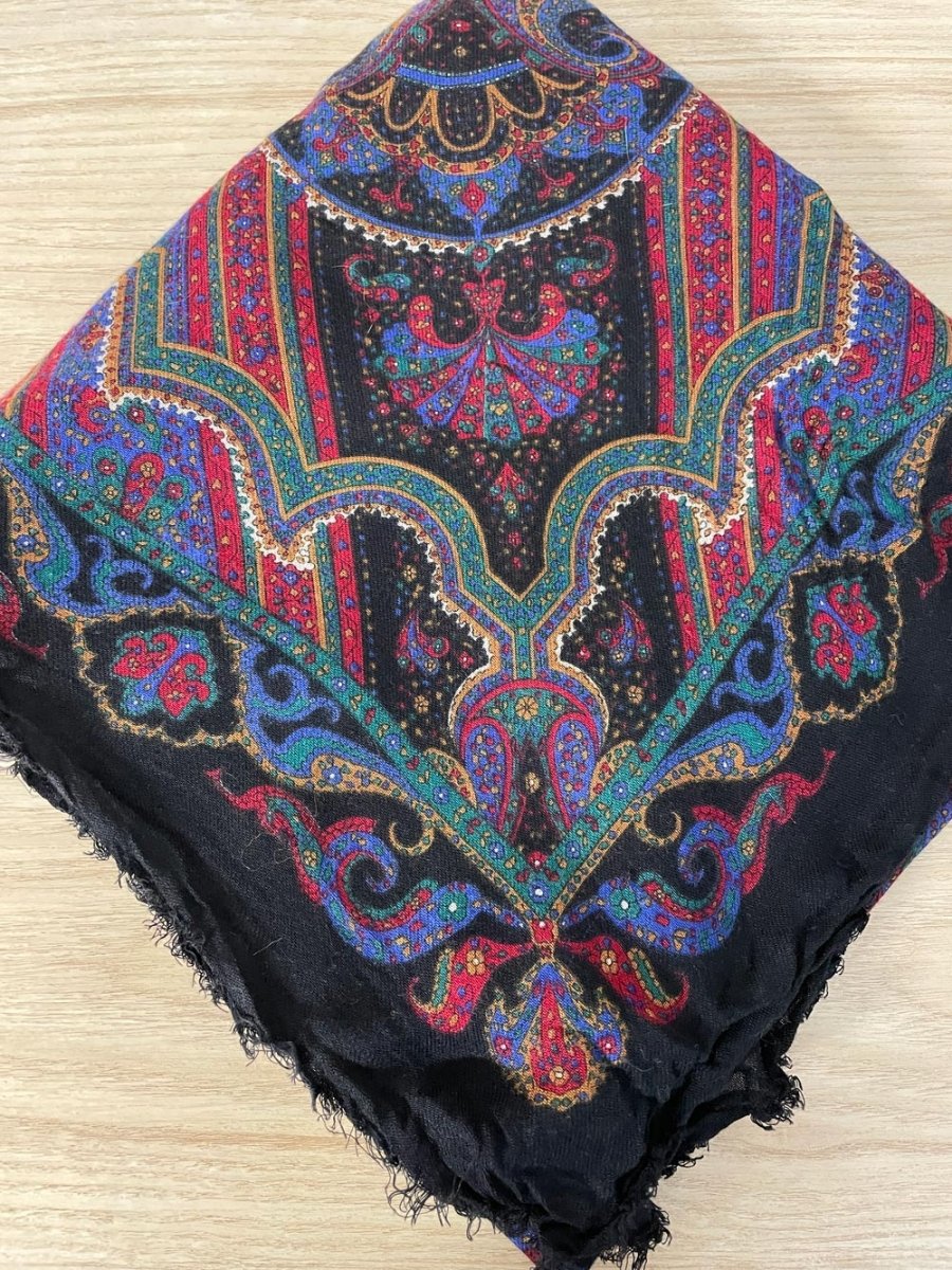 vintage xl woven paisley scarf - good market thrift store