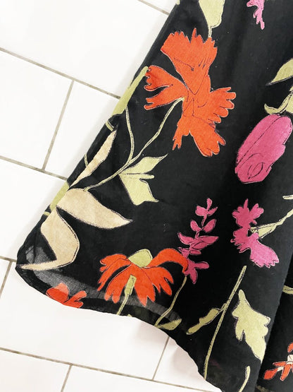 vintage 00s floral knee - length skirt - good market thrift store