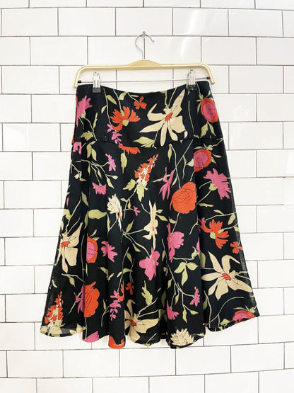 vintage 00s floral knee - length skirt - good market thrift store