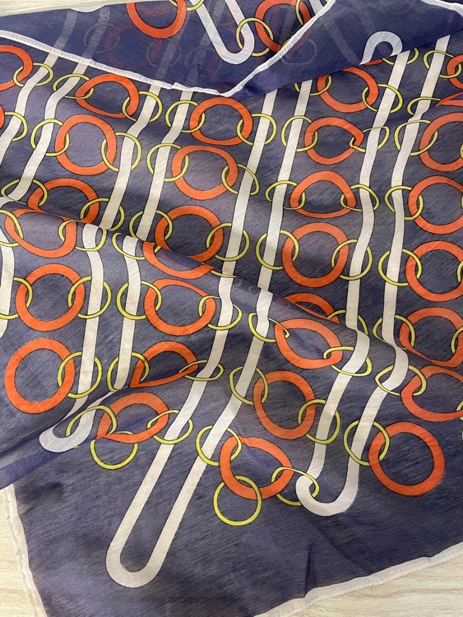 vintage chain link semi - sheer scarf - good market thrift store